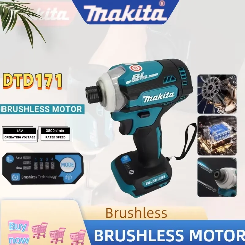 Power Tool Makita DTD171 Brushless Cordless Electric Screwdriver Impact Driver Rechargeable 18V Battery Drill Driver
Power Tool Makita DTD171 Brushless Cordless Electric Screwdriver Impact Driver Rechargeable 18V Battery Drill Driver
