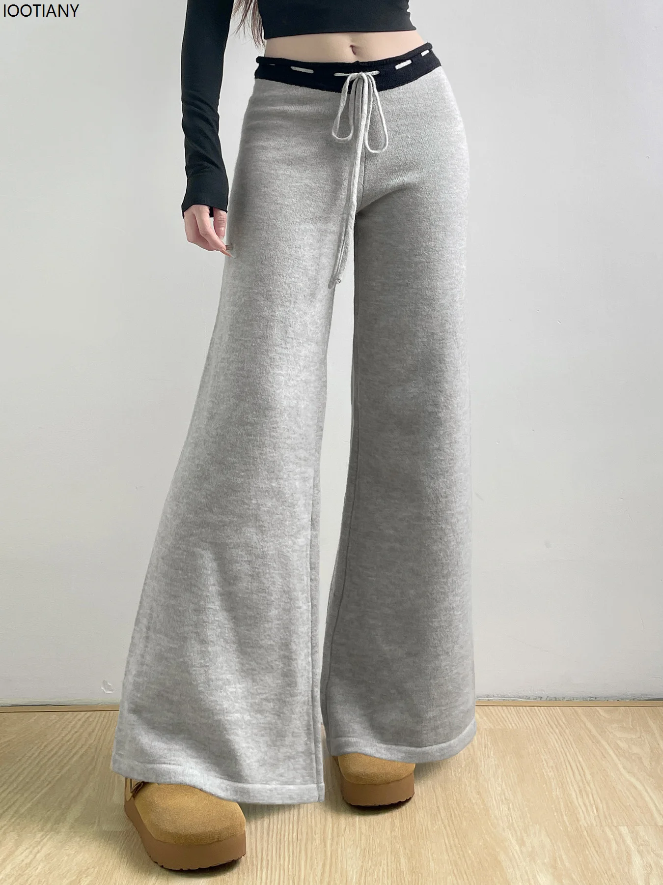 Loose Knitted Casual Pants Retro Star Woven Elastic Lace-up Pants Low Waist Wide Leg Pants Y2k Trousers Korean Fashion Flared
Loose Knitted Casual Pants Retro Star Woven Elastic Lace-up Pants Low Waist Wide Leg Pants Y2k Trousers Korean Fashion Flared