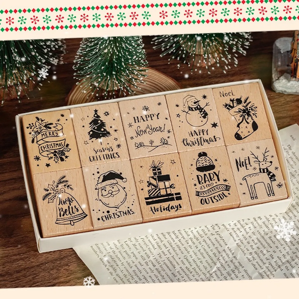 Christmas Wood Stamps Set For Scrapbooking Card Making Material Journaling Deco Craft Supplies Hobby DIY Xmas Seal Stamping
Christmas Wood Stamps Set For Scrapbooking Card Making Material Journaling Deco Craft Supplies Hobby DIY Xmas Seal Stamping