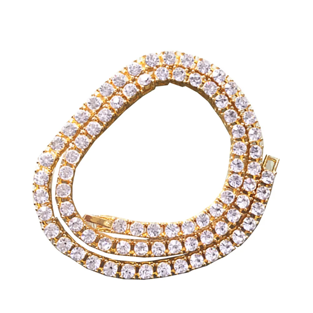 Filled Rhinestone Necklace Tennis Rhinestones Golden Hiphop Jewelry for Women Miss
Filled Rhinestone Necklace Tennis Rhinestones Golden Hiphop Jewelry for Women Miss