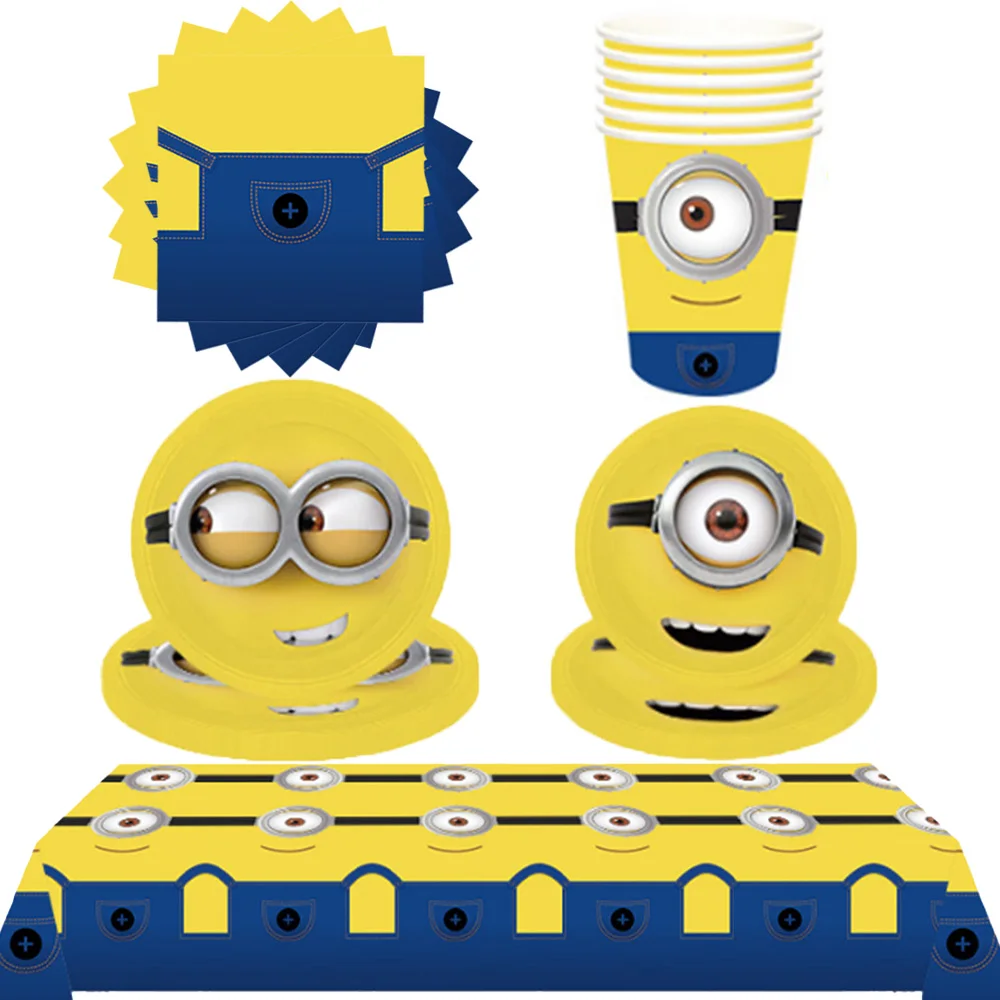 Big Eye Yellow Man Birthday Decorations Disposable Tableware Plate Cup Napkin Tablecloth Balloon Baby Shower Kids Party Supplies
Big Eye Yellow Man Birthday Decorations Disposable Tableware Plate Cup Napkin Tablecloth Balloon Baby Shower Kids Party Supplies