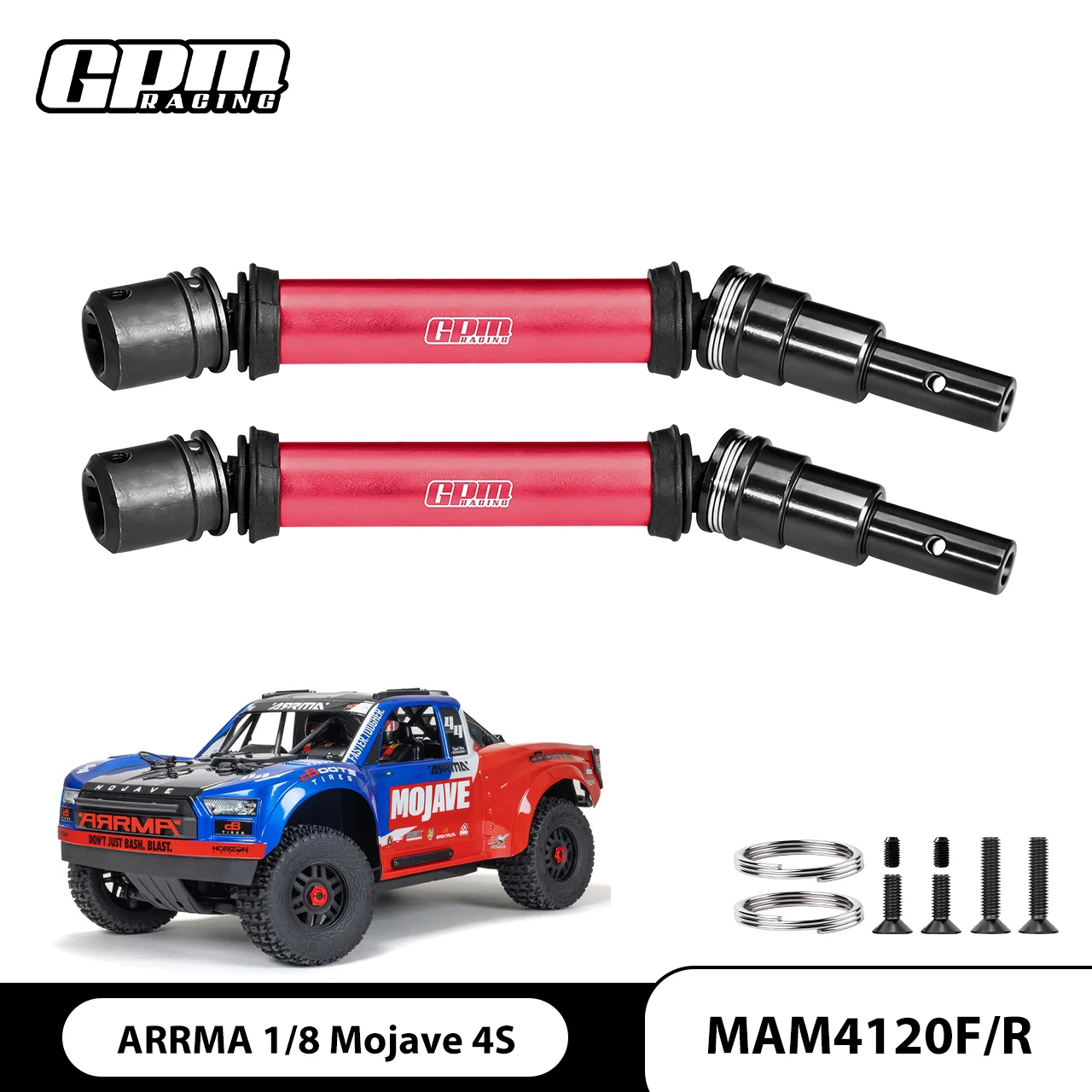 GPM Carbon Steel+Aluminium Front/Rear CVD Drive Shaft For ARRMA 1/8 Mojave 4S ARA4404T1/T2
GPM Carbon Steel+Aluminium Front/Rear CVD Drive Shaft For ARRMA 1/8 Mojave 4S ARA4404T1/T2