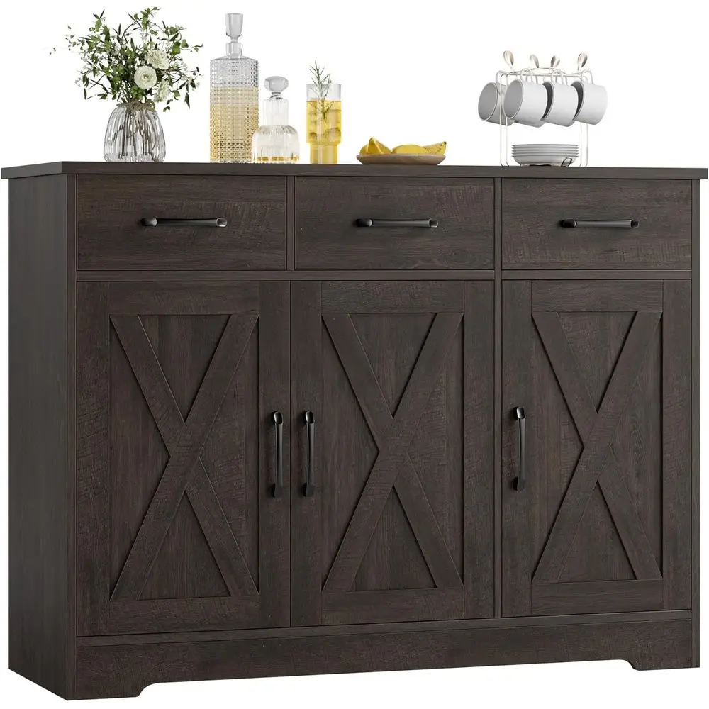 Rustic Sideboard Cabinet with Drawers and Shelves, Ideal for Storage in Dining, Kitchen, or Living Room, Brown
Rustic Sideboard Cabinet with Drawers and Shelves, Ideal for Storage in Dining, Kitchen, or Living Room, Brown