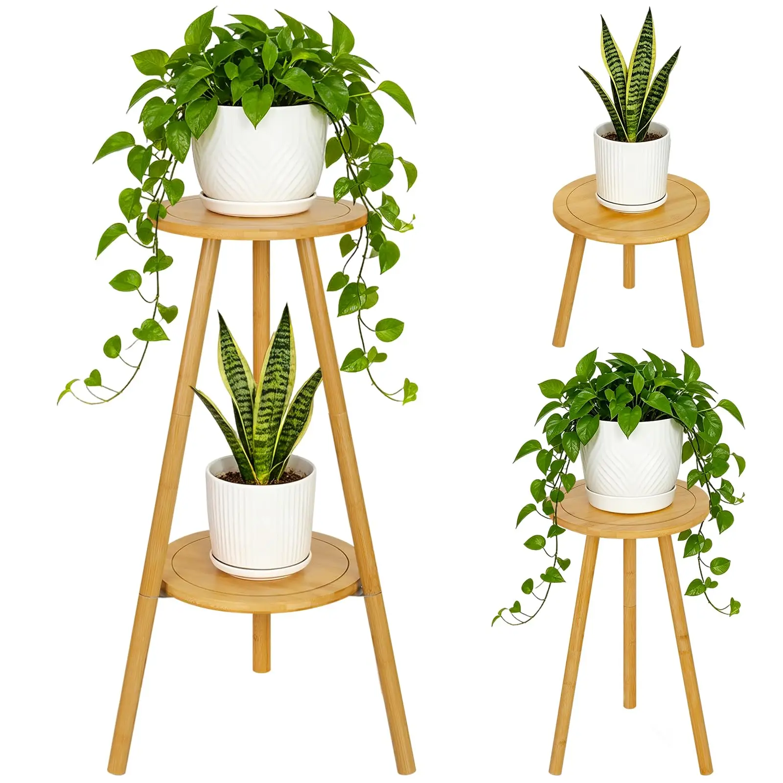 Bamboo Two-Level Plant Stand 30 Inch Convertible Pot Holder, Sturdy 150 Lb Capacity, Versatile Indoor Outdoor Use
Bamboo Two-Level Plant Stand 30 Inch Convertible Pot Holder, Sturdy 150 Lb Capacity, Versatile Indoor Outdoor Use