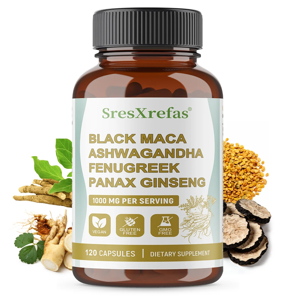4-in-1 Organic Black Maca Capsules with Ashwagandha, Panax Ginseng & Fenugreek, Supports Endurance, Vitality & Daily Wellness
4-in-1 Organic Black Maca Capsules with Ashwagandha, Panax Ginseng & Fenugreek, Supports Endurance, Vitality & Daily Wellness