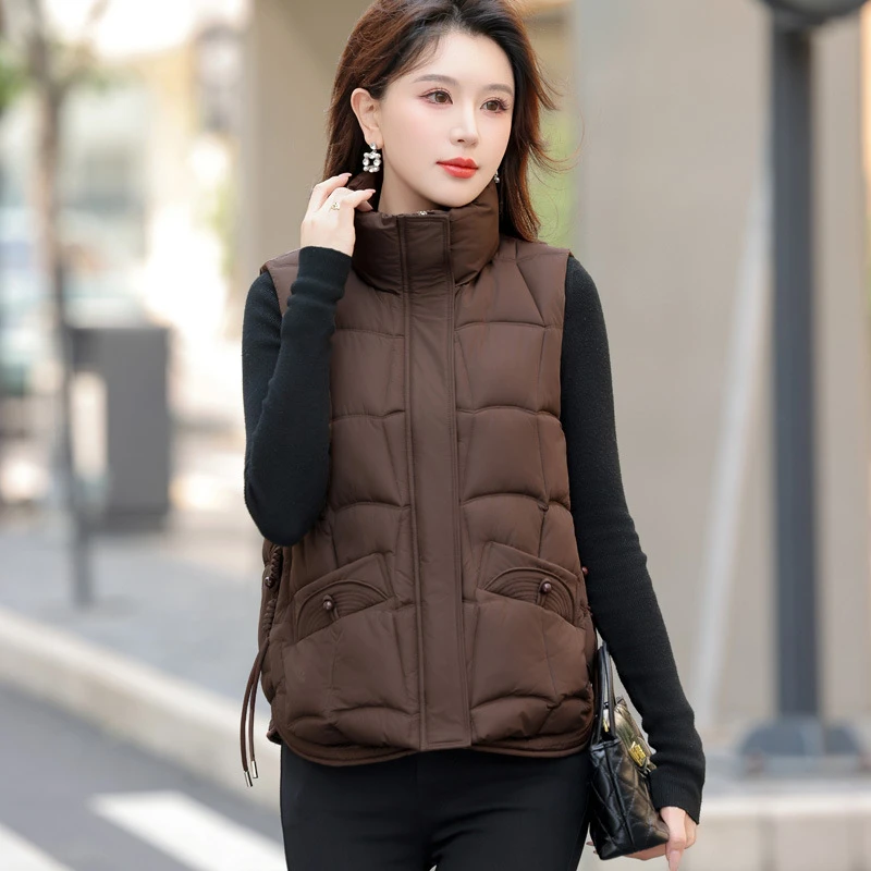 Spring Autumn Coat Down Cotton Vest Female 2025 New Temperament Stand Collar Cotton Jacket Vest Short Tank Top Down Waistcoat
Spring Autumn Coat Down Cotton Vest Female 2025 New Temperament Stand Collar Cotton Jacket Vest Short Tank Top Down Waistcoat