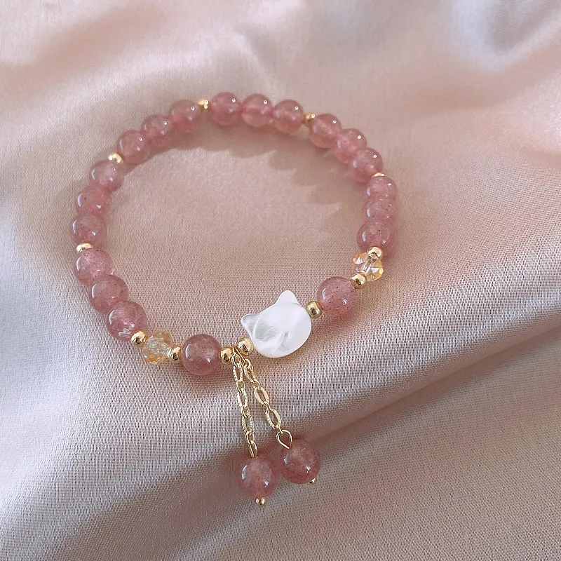 Minar Cute Lovely White Color Shell Cat Head Pink Natural Stone Crystal Beaded Charm Bracelets for Women Girl Birthday Gifts
Minar Cute Lovely White Color Shell Cat Head Pink Natural Stone Crystal Beaded Charm Bracelets for Women Girl Birthday Gifts