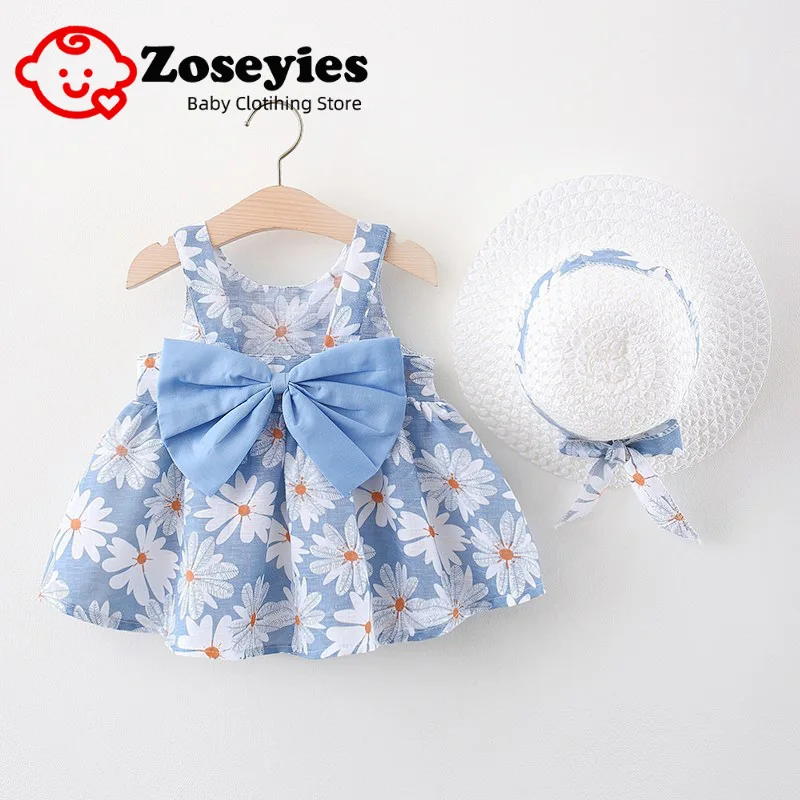 Summer New Baby Dress Small Daisy Cotton Princess Dress Big Bow Sling Children's Clothing Gift Hat
Summer New Baby Dress Small Daisy Cotton Princess Dress Big Bow Sling Children's Clothing Gift Hat