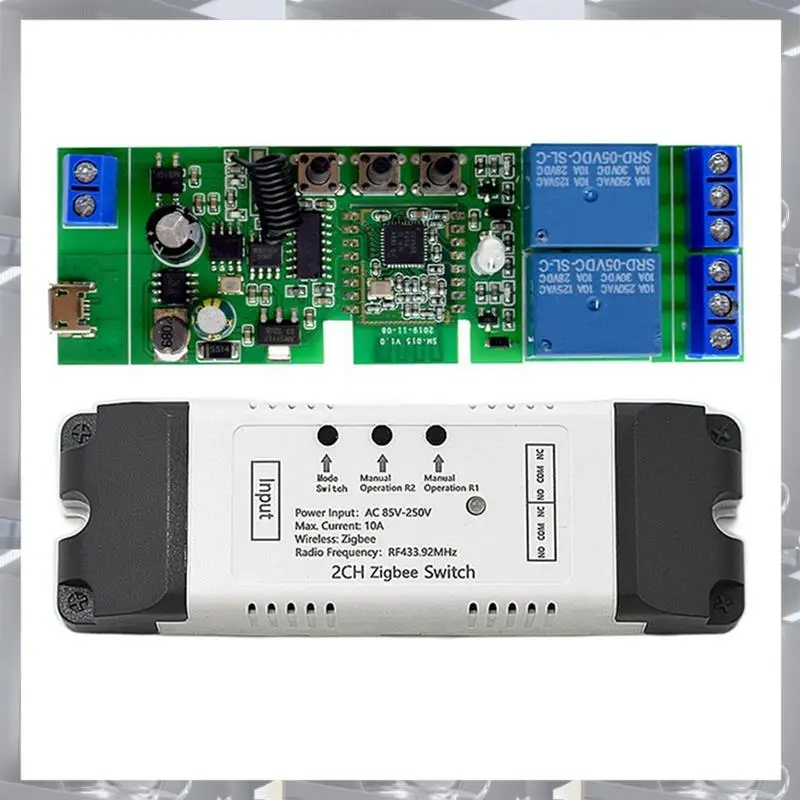 Tuya Zigbee 2CH умный релейный переключатель датчик AC85-250V переключатель контроля доступа релейный контроллер с корпусом
Tuya Zigbee 2CH умный релейный переключатель датчик AC85-250V переключатель контроля доступа релейный контроллер с корпусом