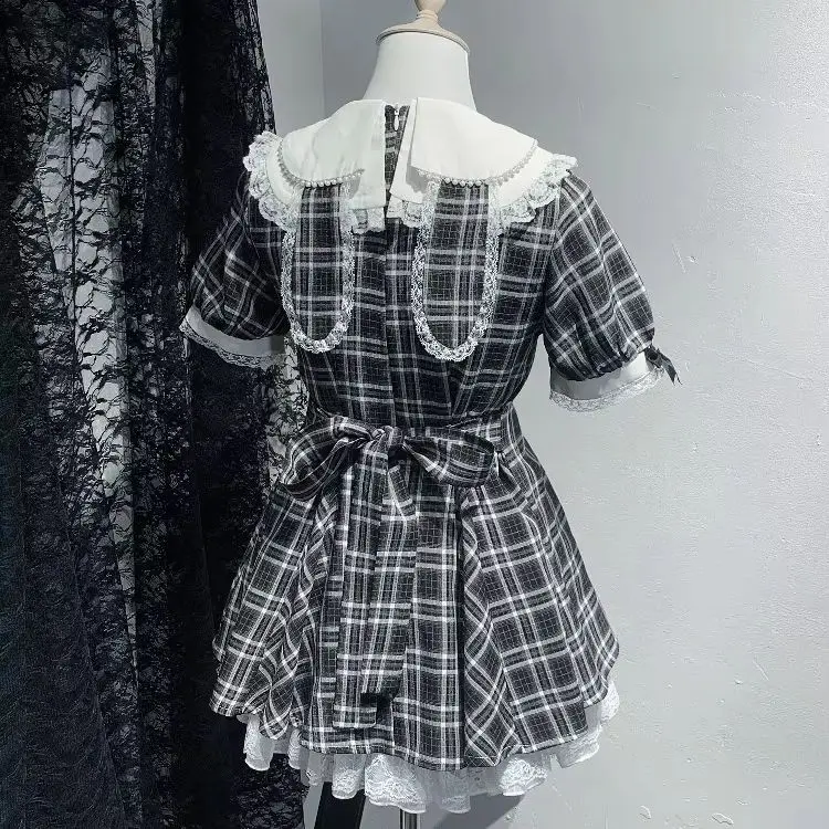Japanese Mass-Produced Lace Stitching Beading Short Sleeve Plaid Striped Dress and Shorts 2 Piece Set Girls Women Summer Outfits
Japanese Mass-Produced Lace Stitching Beading Short Sleeve Plaid Striped Dress and Shorts 2 Piece Set Girls Women Summer Outfits