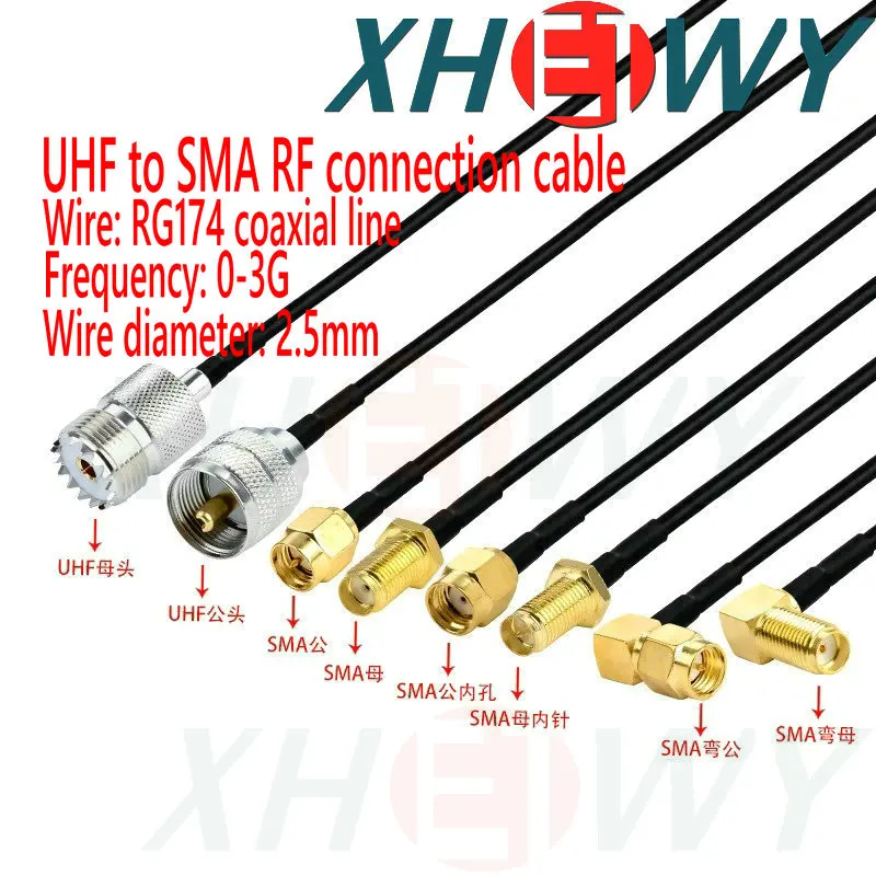RG174 wire RF adapter cable UHF to SMA male and female head antenna signal cable extension
RG174 wire RF adapter cable UHF to SMA male and female head antenna signal cable extension