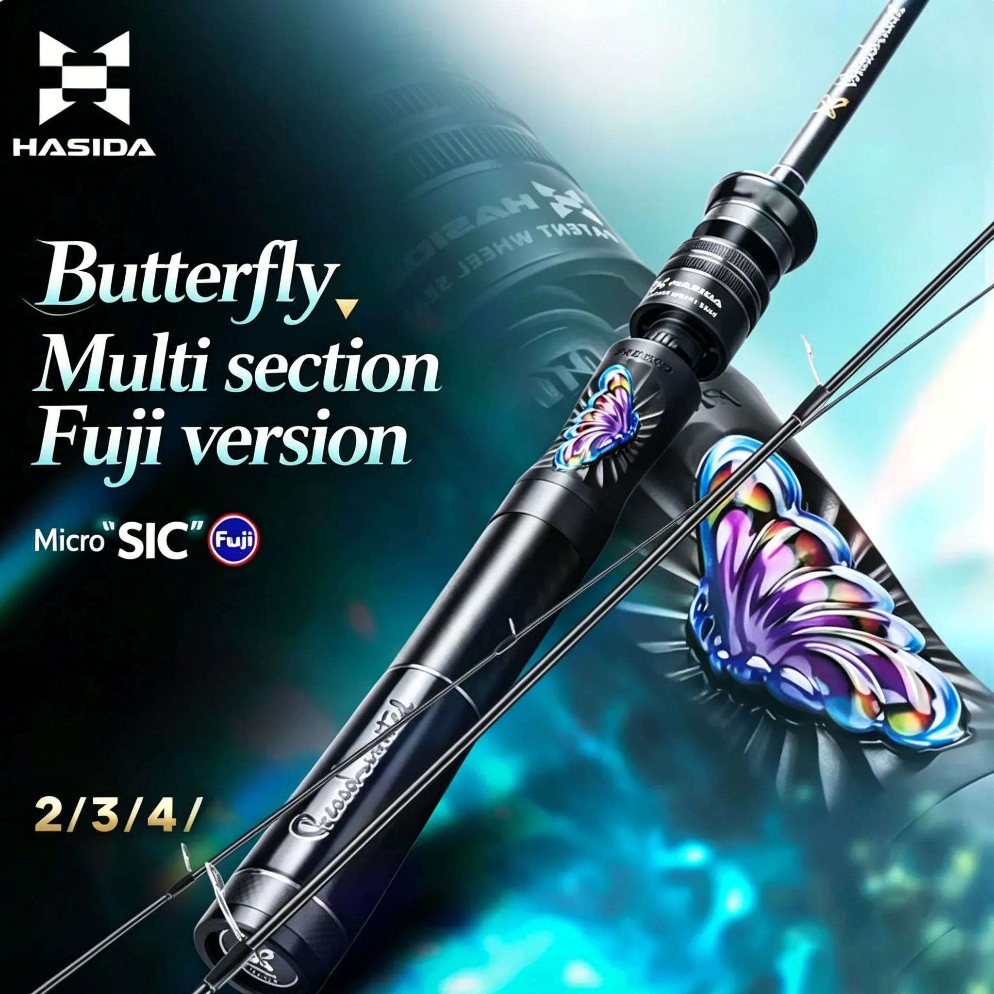 HASIDA Butterfly 2/4 Sections Rod Fuji SIC ring Solid Rod Tip UL Fiberglass Ejection rod Four-section Portable Micro-object rod
HASIDA Butterfly 2/4 Sections Rod Fuji SIC ring Solid Rod Tip UL Fiberglass Ejection rod Four-section Portable Micro-object rod