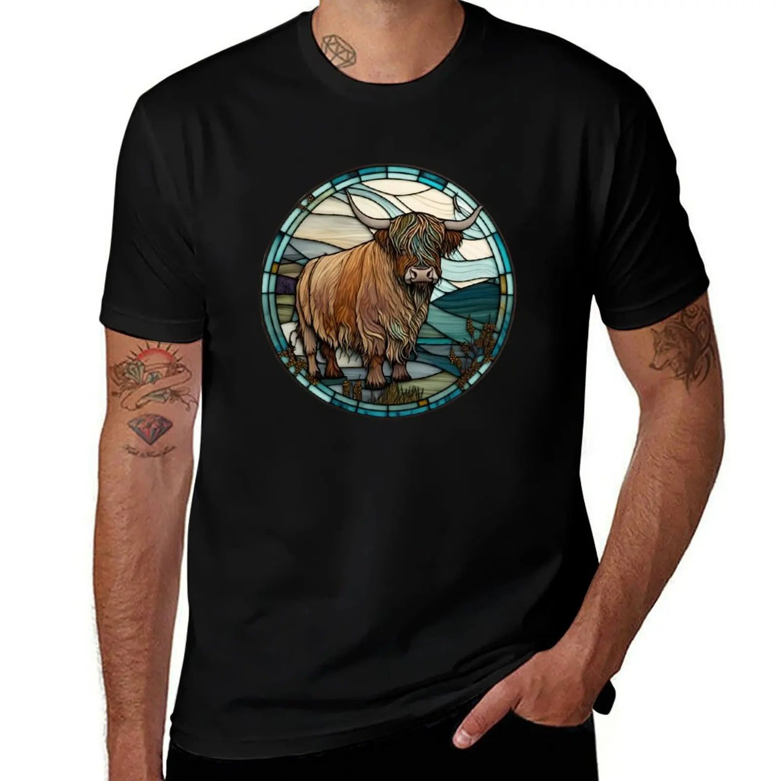 Highland Cow from Scotland in Stained Glass Scottish Hairy Cow Longhorn T-Shirt tees designer t shirt men
Highland Cow from Scotland in Stained Glass Scottish Hairy Cow Longhorn T-Shirt tees designer t shirt men