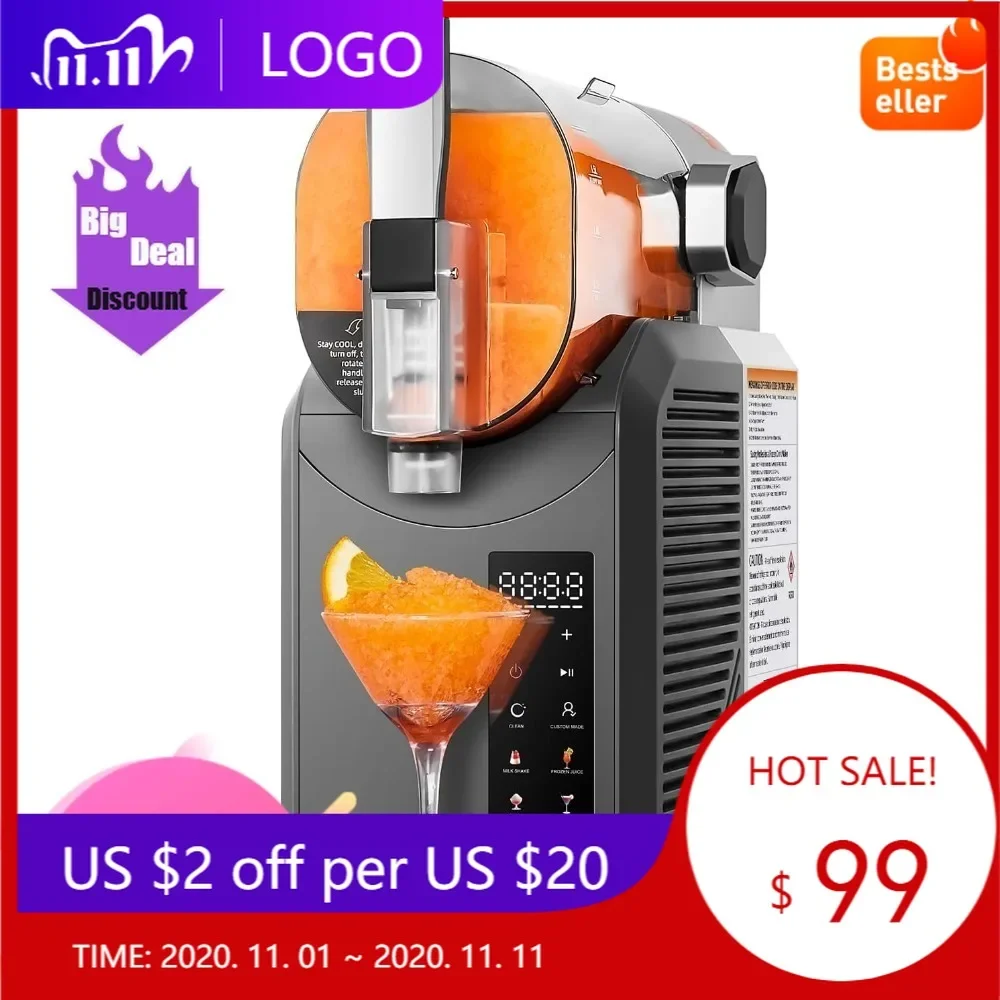 Машина для приготовления слякоти VEVOR 2 л — машина для замороженных напитков не требуется льдом с 6 предварительно набором программ для домашнего использования
Машина для приготовления слякоти VEVOR 2 л — машина для замороженных напитков не требуется льдом с 6 предварительно набором программ для домашнего использования