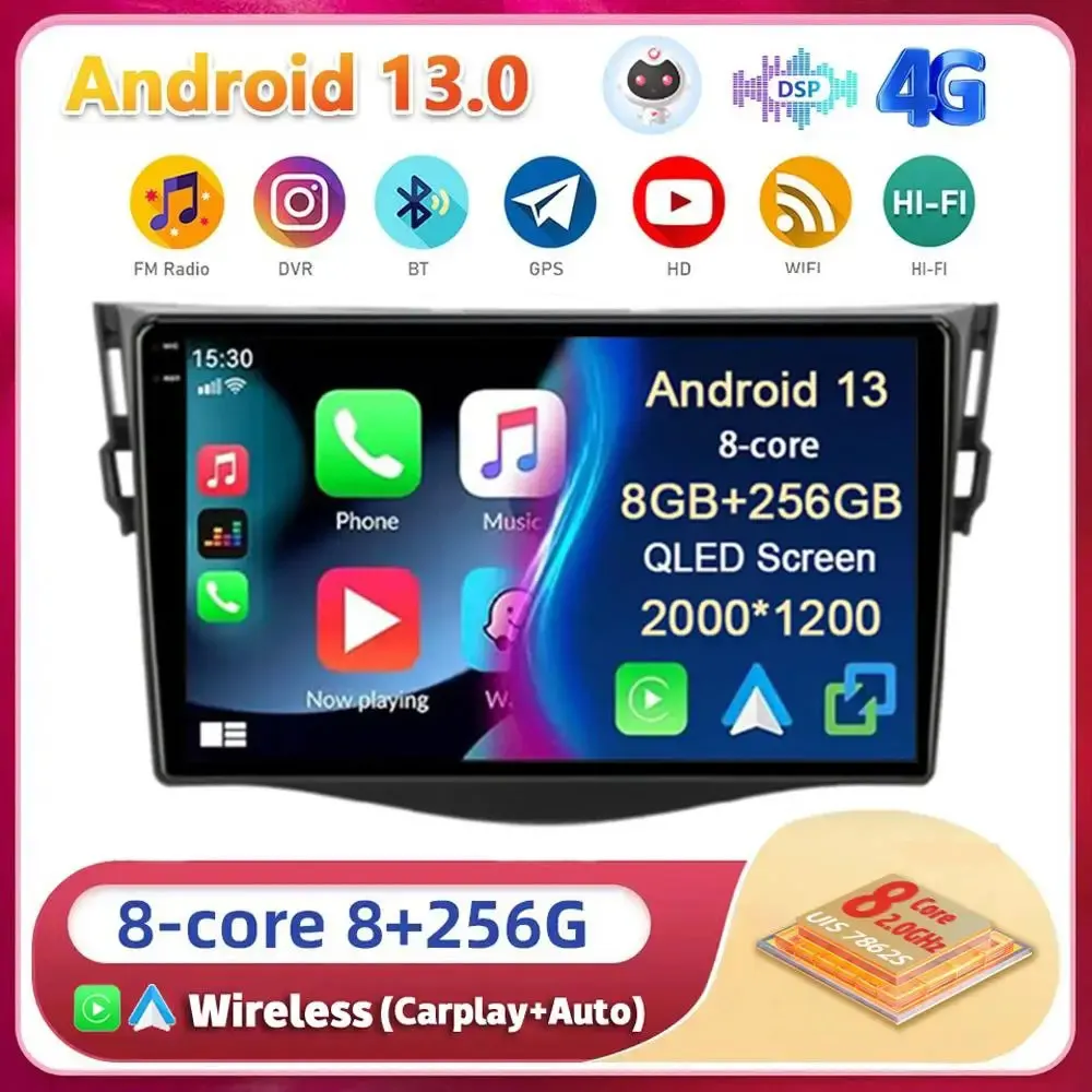 Android 13 Carplay Auto WIFI+4G For Toyota RAV4 Rav 4 2005-2013 Car Radio Multimedia GPS Video Player Stereo 2din Head Unit DSP
Android 13 Carplay Auto WIFI+4G For Toyota RAV4 Rav 4 2005-2013 Car Radio Multimedia GPS Video Player Stereo 2din Head Unit DSP