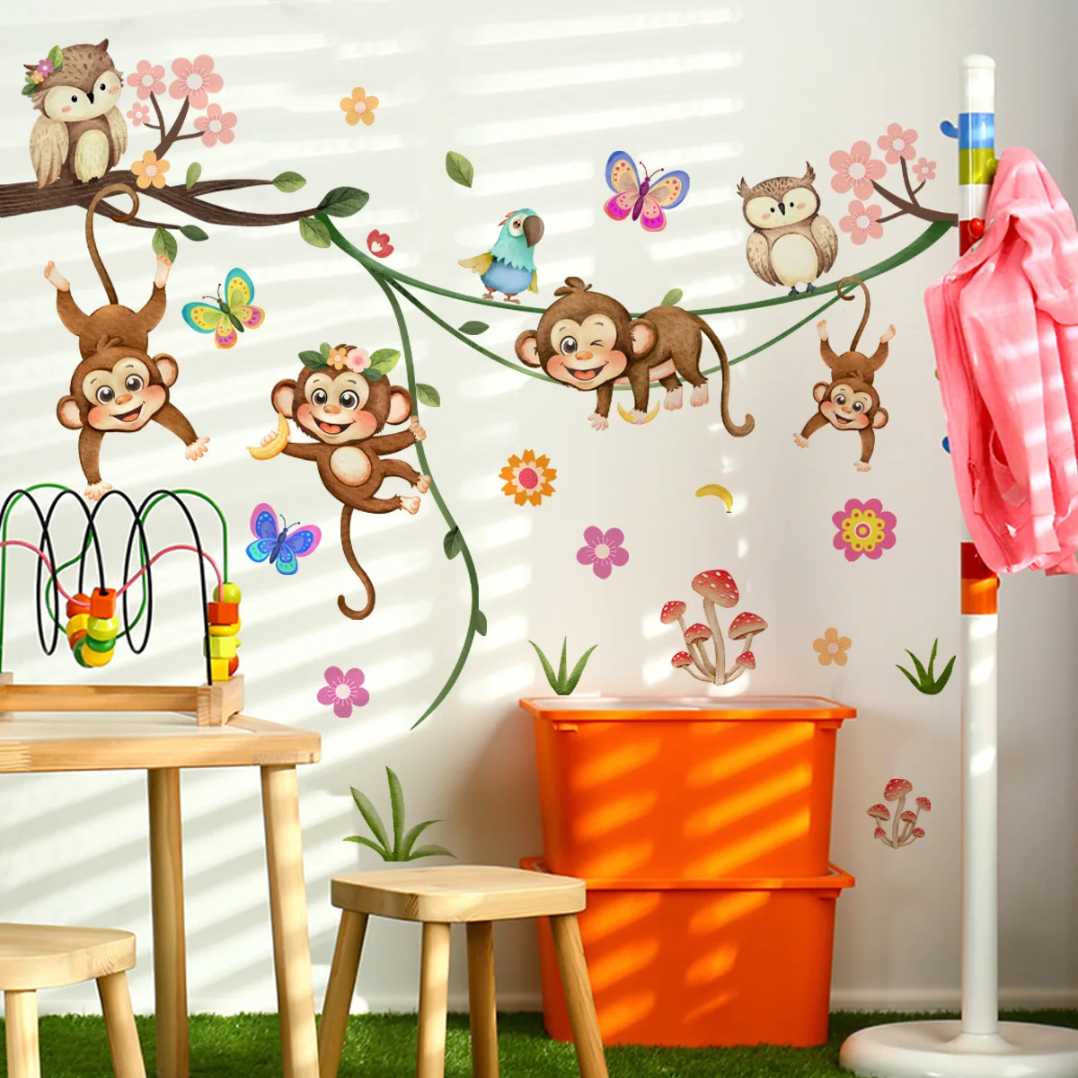 Cartoon Monkey Wall Decals Jungle Animals Swing Tree Branches Flowers Stickers Kids Boys Baby Nursery Room Decor Owls Butterfly
Cartoon Monkey Wall Decals Jungle Animals Swing Tree Branches Flowers Stickers Kids Boys Baby Nursery Room Decor Owls Butterfly