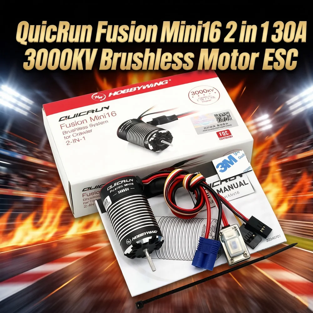 Hobbywing Quicrun Fusion Mini16 30a 3000kv Brushless Sensored Waterproof Motor Esc 2-in-1 Machine For 1/16 1/18 Rc Car Crawler
Hobbywing Quicrun Fusion Mini16 30a 3000kv Brushless Sensored Waterproof Motor Esc 2-in-1 Machine For 1/16 1/18 Rc Car Crawler