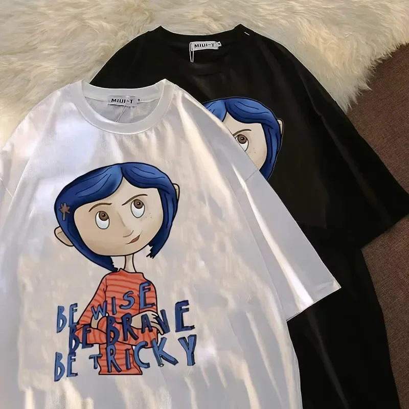 Summer Coraline T-Shirt Women Tim Burton Neil Gaiman Nightmare Before Christmas Goth T Shirt Short Sleeve Fashion Tees Tops
Summer Coraline T-Shirt Women Tim Burton Neil Gaiman Nightmare Before Christmas Goth T Shirt Short Sleeve Fashion Tees Tops