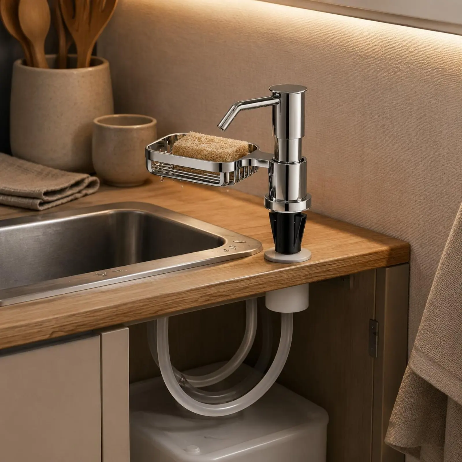 Sink Mounted Soap Dispenser Easy to Install Household Item
Sink Mounted Soap Dispenser Easy to Install Household Item
