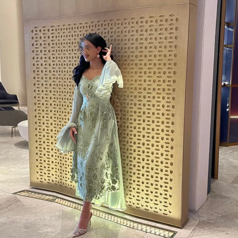 Mignon Chiffon A-line Sweetheart Ruffle Prom Gown Appliques Ankle-length Formal Elegant Evening Party Dress for Women 2023
Mignon Chiffon A-line Sweetheart Ruffle Prom Gown Appliques Ankle-length Formal Elegant Evening Party Dress for Women 2023