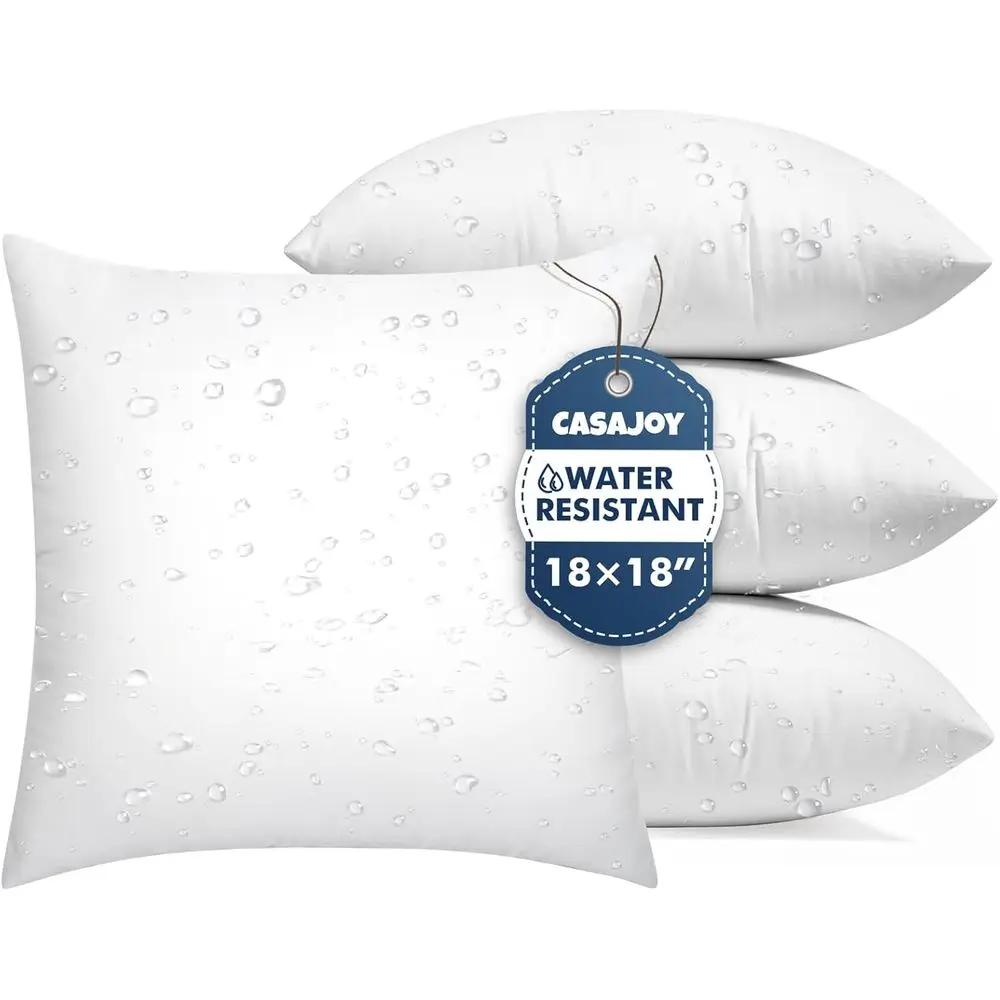 Pack of 4 18x18 Outdoor Pillow Inserts, Water Resistant Throw Pillow Inserts, Cushion Inner Pads for Patio, Furniture, Sofa, Bed
Pack of 4 18x18 Outdoor Pillow Inserts, Water Resistant Throw Pillow Inserts, Cushion Inner Pads for Patio, Furniture, Sofa, Bed
