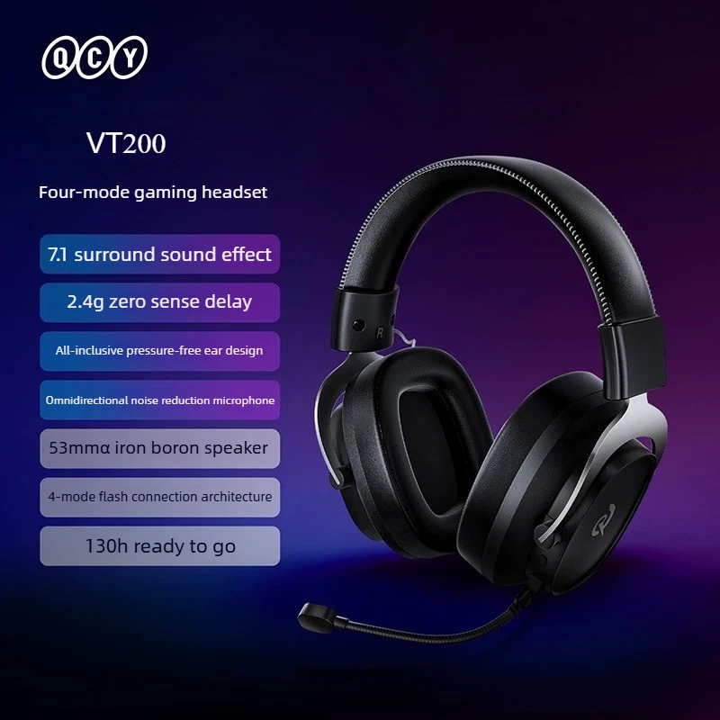 4-Mode Wireless Gaming Headset Heroad VT200, 7.1 Surround Sound Over Ear Headphones with Detachable Mic for PS5 PS4 PC Gamers
4-Mode Wireless Gaming Headset Heroad VT200, 7.1 Surround Sound Over Ear Headphones with Detachable Mic for PS5 PS4 PC Gamers