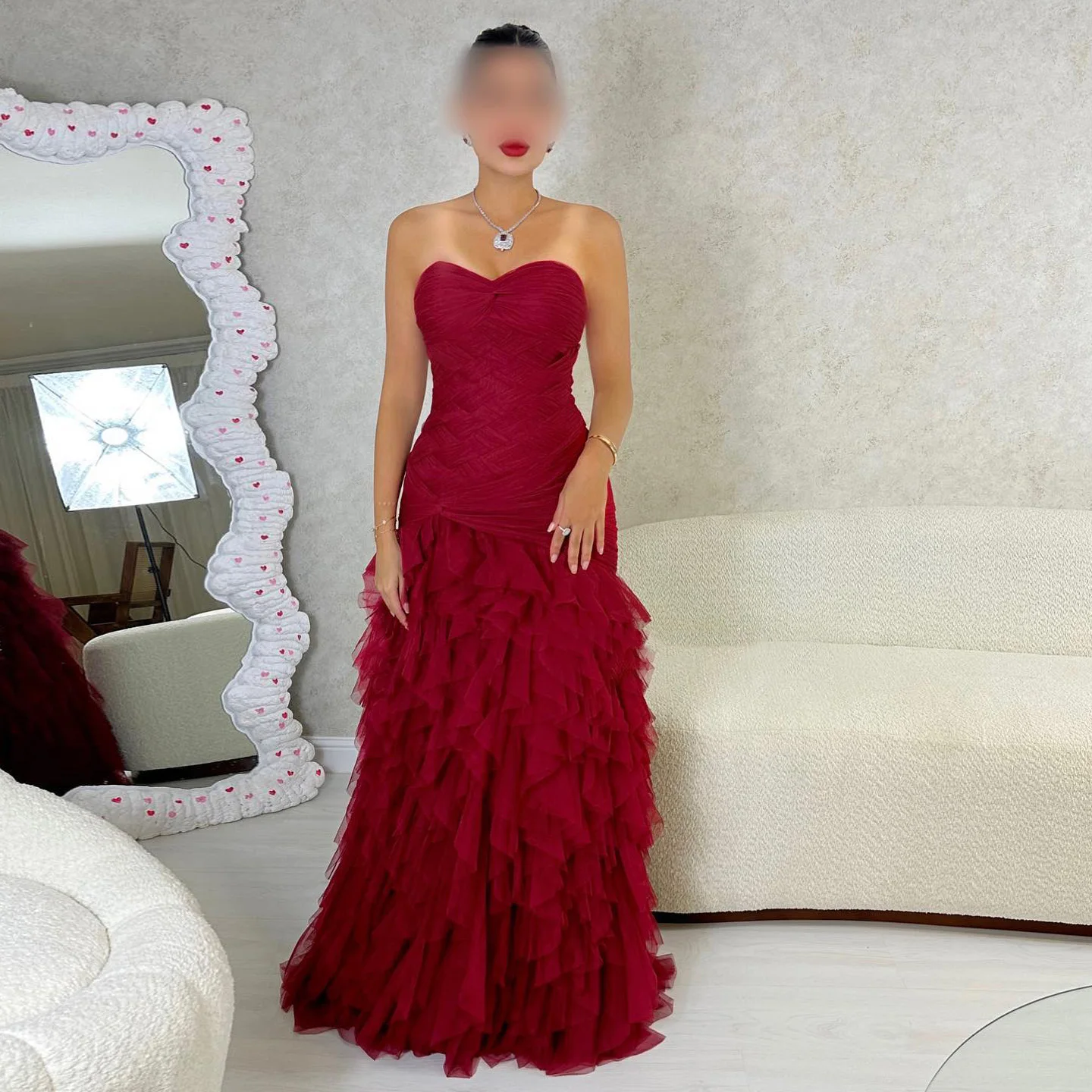 Sharon Said Elegant Wine Red Mermaid Evening Dress Sweetheart Cross Ruffles Modest Women Wedding Party Gowns SF242 Customized
Sharon Said Elegant Wine Red Mermaid Evening Dress Sweetheart Cross Ruffles Modest Women Wedding Party Gowns SF242 Customized