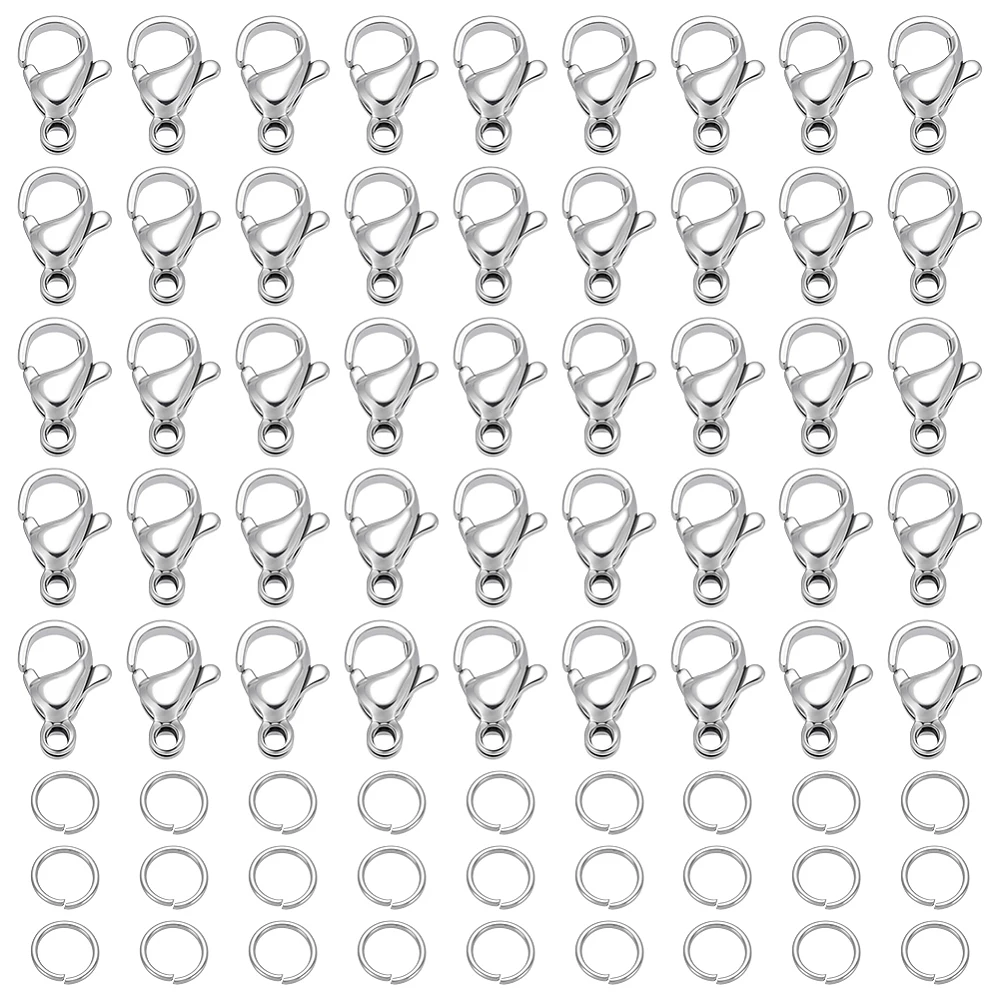 304 Stainless Steel Lobster Claw Clasps Parrot Trigger Clasps with 304 Stainless Steel Open Jump Rings Stainless Steel Color
304 Stainless Steel Lobster Claw Clasps Parrot Trigger Clasps with 304 Stainless Steel Open Jump Rings Stainless Steel Color