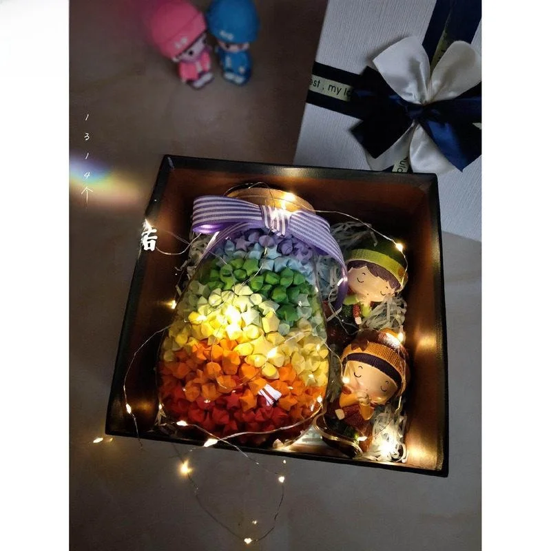 520 Star Wish Glass Bottle Creative Gift Large Size 1314 Pieces Finished Product Lucky Star Glass Bottle for Mid-Autumn Festival
520 Star Wish Glass Bottle Creative Gift Large Size 1314 Pieces Finished Product Lucky Star Glass Bottle for Mid-Autumn Festival