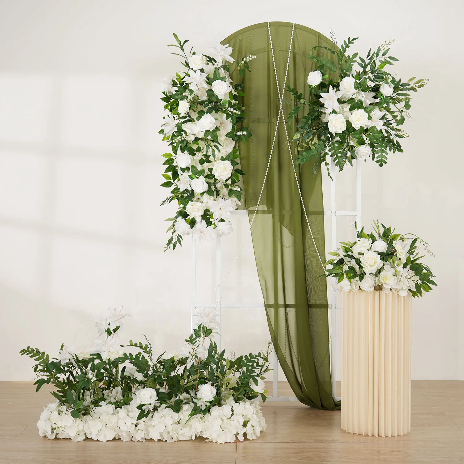 Uflower White Rose Green Leaf Artificial Flower Row Decor Arch Flower Ball Table Flower Wedding Decor Party Window Display Props
Uflower White Rose Green Leaf Artificial Flower Row Decor Arch Flower Ball Table Flower Wedding Decor Party Window Display Props