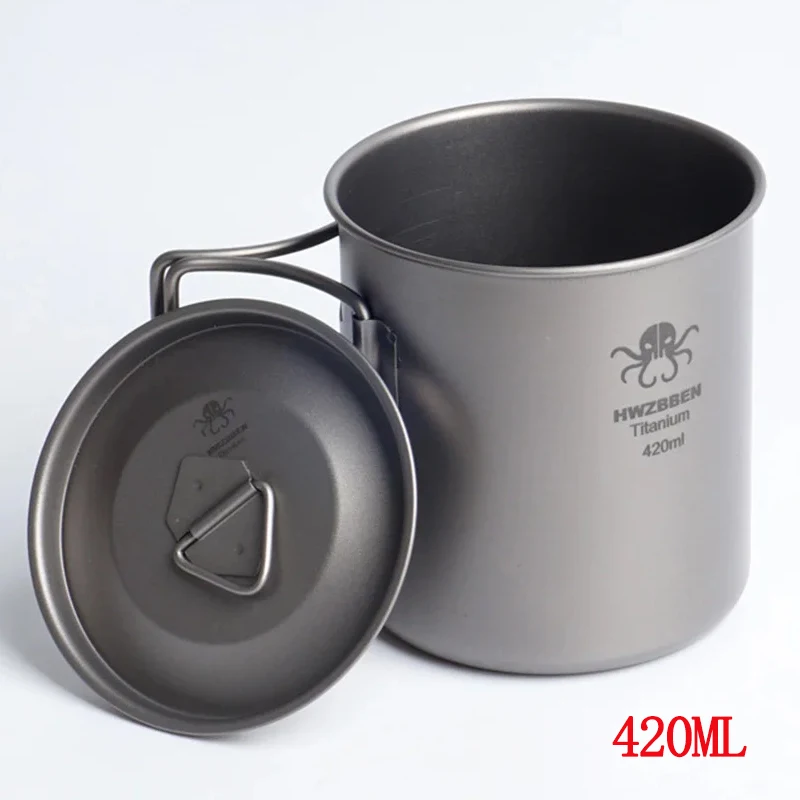 Outdoor Portable Mug Ultralight Titanium Cup Camping Supplies Picnic Water Cup with Foldable Handle 420ml
Outdoor Portable Mug Ultralight Titanium Cup Camping Supplies Picnic Water Cup with Foldable Handle 420ml