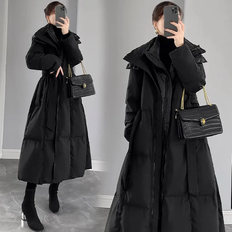 Fashion Down Jacket Women's 2023 Winter New Slim Hooded 90%White Duck Down Coat Black Windproof Female Thicken Parkas Overcoat
Fashion Down Jacket Women's 2023 Winter New Slim Hooded 90%White Duck Down Coat Black Windproof Female Thicken Parkas Overcoat