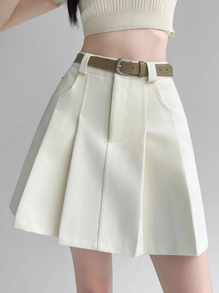 GUUZYUVIZ White High Waist Pleated A-line Mini Skirt For Woman 2025 Summer Korean Fashion Casual Black Female Short Skirts Jupe
GUUZYUVIZ White High Waist Pleated A-line Mini Skirt For Woman 2025 Summer Korean Fashion Casual Black Female Short Skirts Jupe