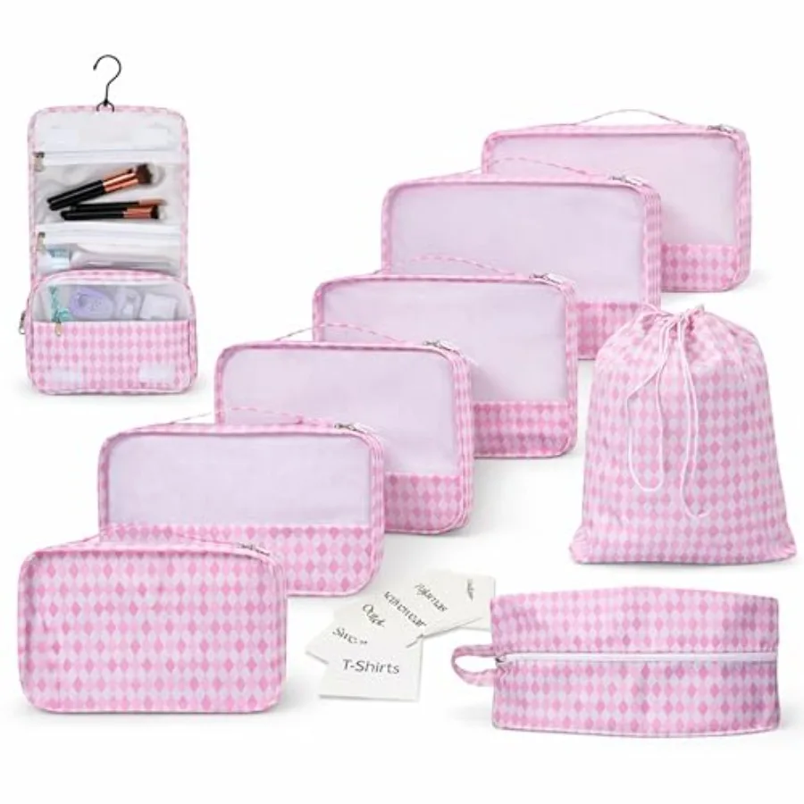Packing Cubes Set for Travel Luggage Organizer Bags Floral Neutral Aesthetic Design Pink Ideal for and Family Lightweight Polye
Packing Cubes Set for Travel Luggage Organizer Bags Floral Neutral Aesthetic Design Pink Ideal for and Family Lightweight Polye