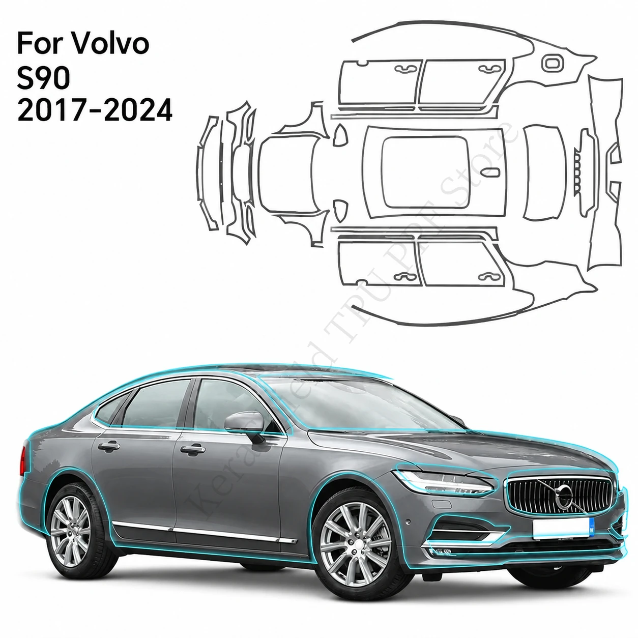 For Volvo S90 2017-2024 Car TPU Paint Protection Film Clear Bra Pre-cut PPF Scratch Resistant Kit Self-adhesive Car Accessories
For Volvo S90 2017-2024 Car TPU Paint Protection Film Clear Bra Pre-cut PPF Scratch Resistant Kit Self-adhesive Car Accessories