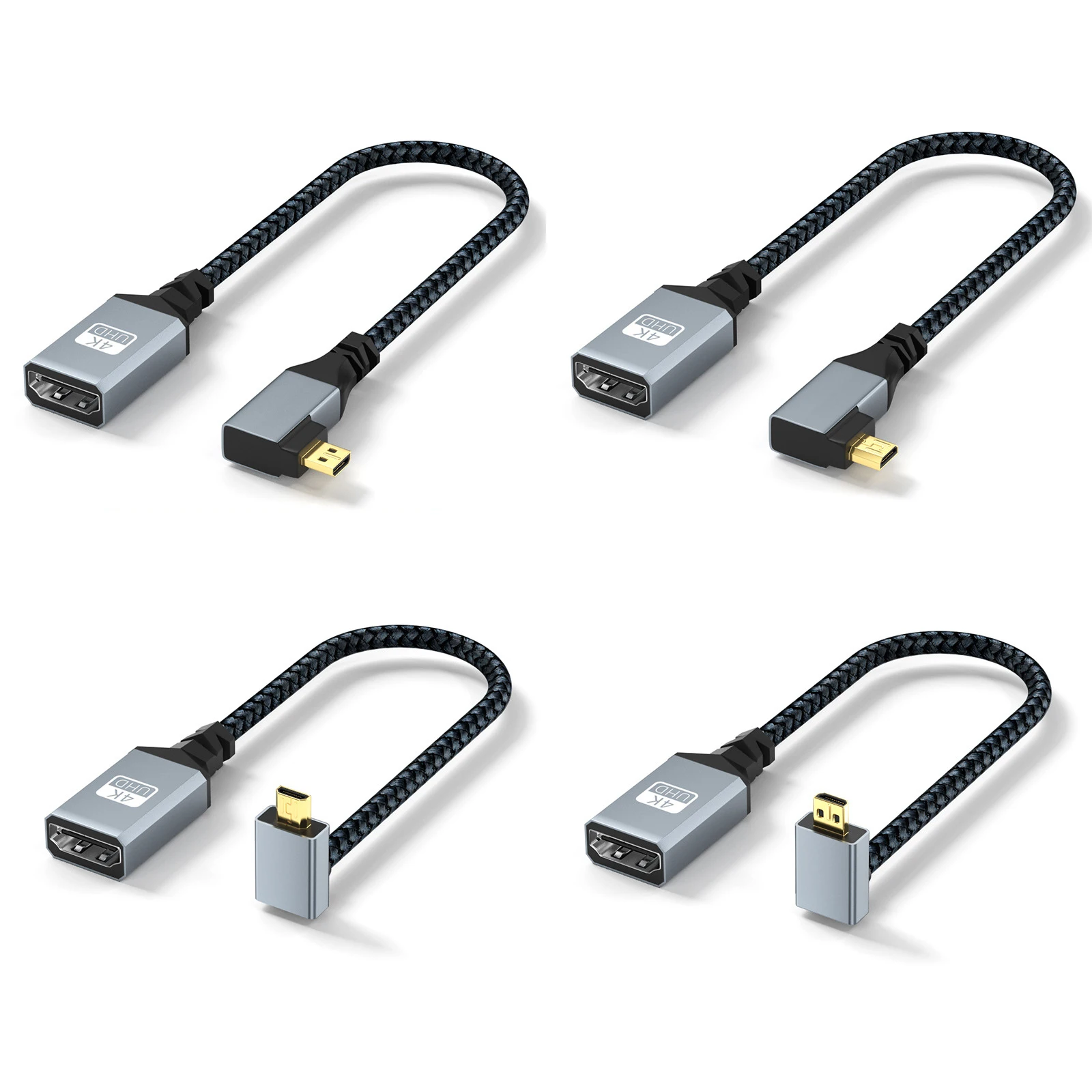 4K Micro HDMI-compatible Male to HDMI-compatible2.0 Female Adapter 18Gbps Cable 90 Degree Braided Cord for Camera Camcorder HDTV
4K Micro HDMI-compatible Male to HDMI-compatible2.0 Female Adapter 18Gbps Cable 90 Degree Braided Cord for Camera Camcorder HDTV
