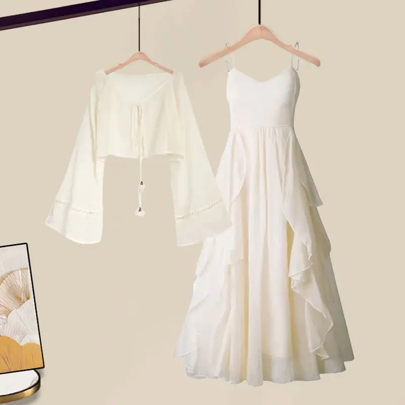 Large Size Women's Spring Summer Suit 2025 New Age-reducing Sunscreen Cardigans Tops Temperament Suspender Dress Two-piece Set
Large Size Women's Spring Summer Suit 2025 New Age-reducing Sunscreen Cardigans Tops Temperament Suspender Dress Two-piece Set