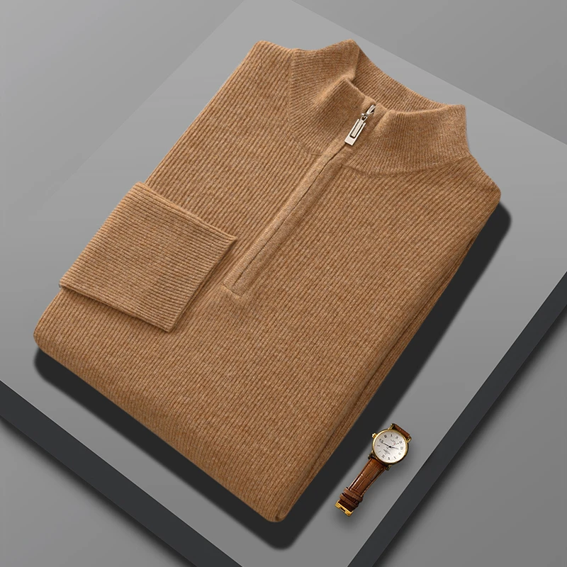 Autumn And Winter New 100% Pure Wool Men's Semi-High Neck Zipper Thickened Sweater Knitted Bottoming Shirt
Autumn And Winter New 100% Pure Wool Men's Semi-High Neck Zipper Thickened Sweater Knitted Bottoming Shirt
