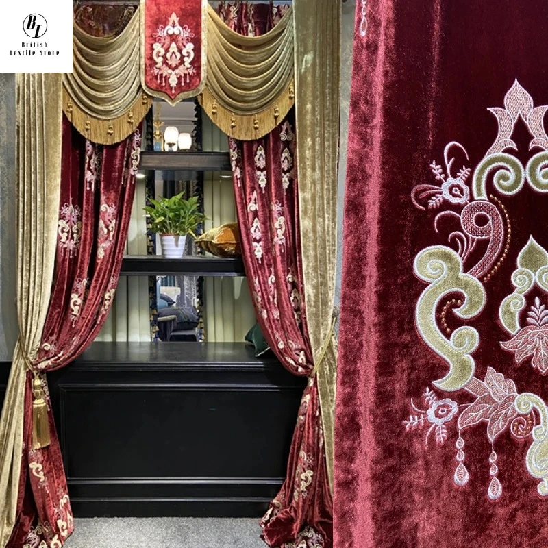 Custom Size!!French High End Retro Wine Red Velvet Patched Curtains for Living Dining Room Bedroom Window Balcony Decor Window
Custom Size!!French High End Retro Wine Red Velvet Patched Curtains for Living Dining Room Bedroom Window Balcony Decor Window