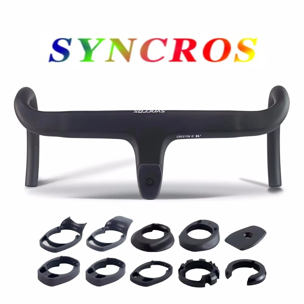 Syncros Chrome Logo Road Bike Handlebar Carbon Fiber Internal Cable Integrated Handlebar with Spacers Road Bicycle parts
Syncros Chrome Logo Road Bike Handlebar Carbon Fiber Internal Cable Integrated Handlebar with Spacers Road Bicycle parts