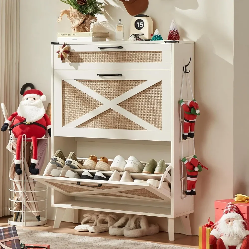 shoe storage cabinet for entryway with 2 rattan flip drawers, boho narrow shoe cabinets for 16-20 pairs shoes with large drawer
shoe storage cabinet for entryway with 2 rattan flip drawers, boho narrow shoe cabinets for 16-20 pairs shoes with large drawer