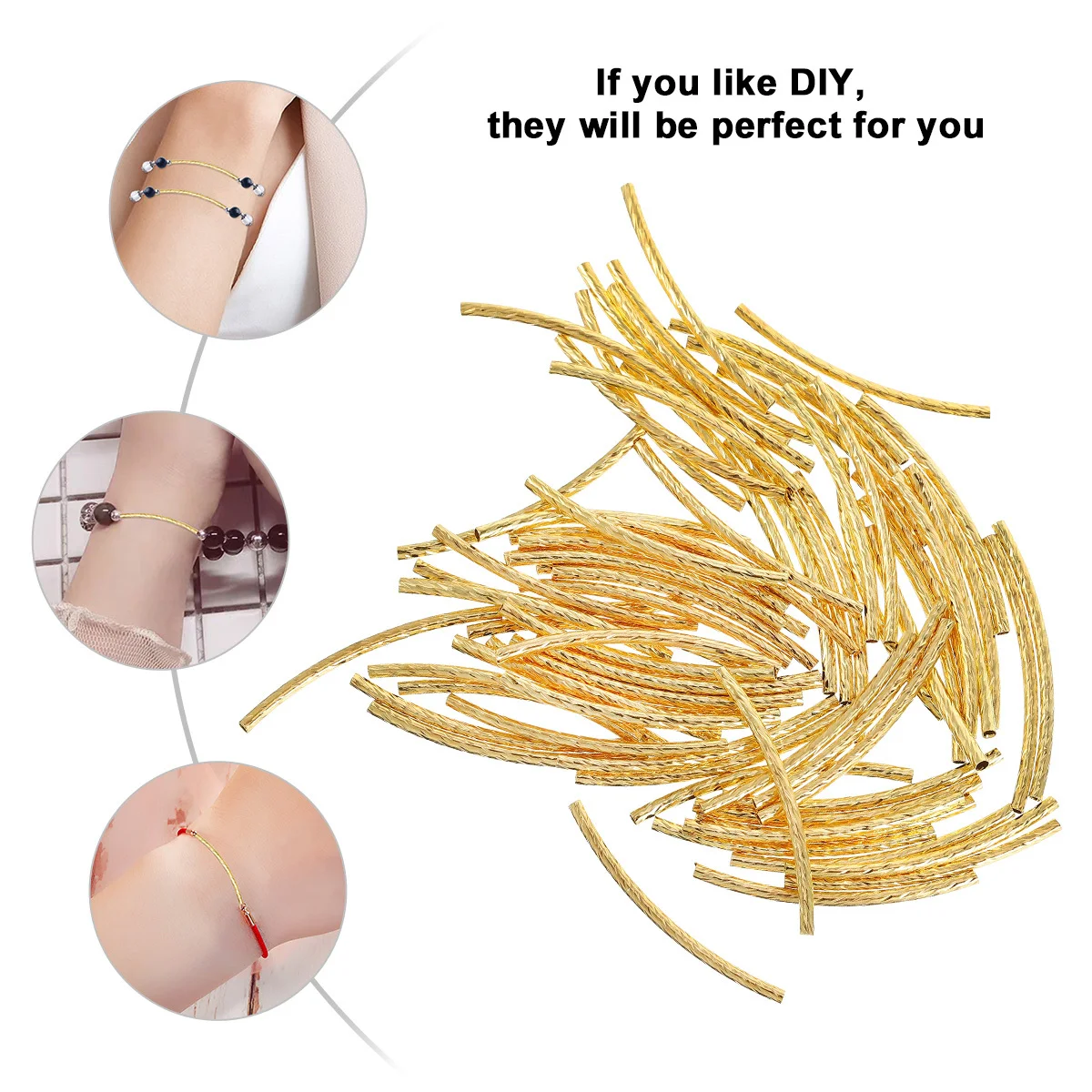 200Pcs Creative Curved Long Beads High Grade Metal DIY Jewelry Components for Crafting Beautiful Accessories Tube Jewel Beads
200Pcs Creative Curved Long Beads High Grade Metal DIY Jewelry Components for Crafting Beautiful Accessories Tube Jewel Beads