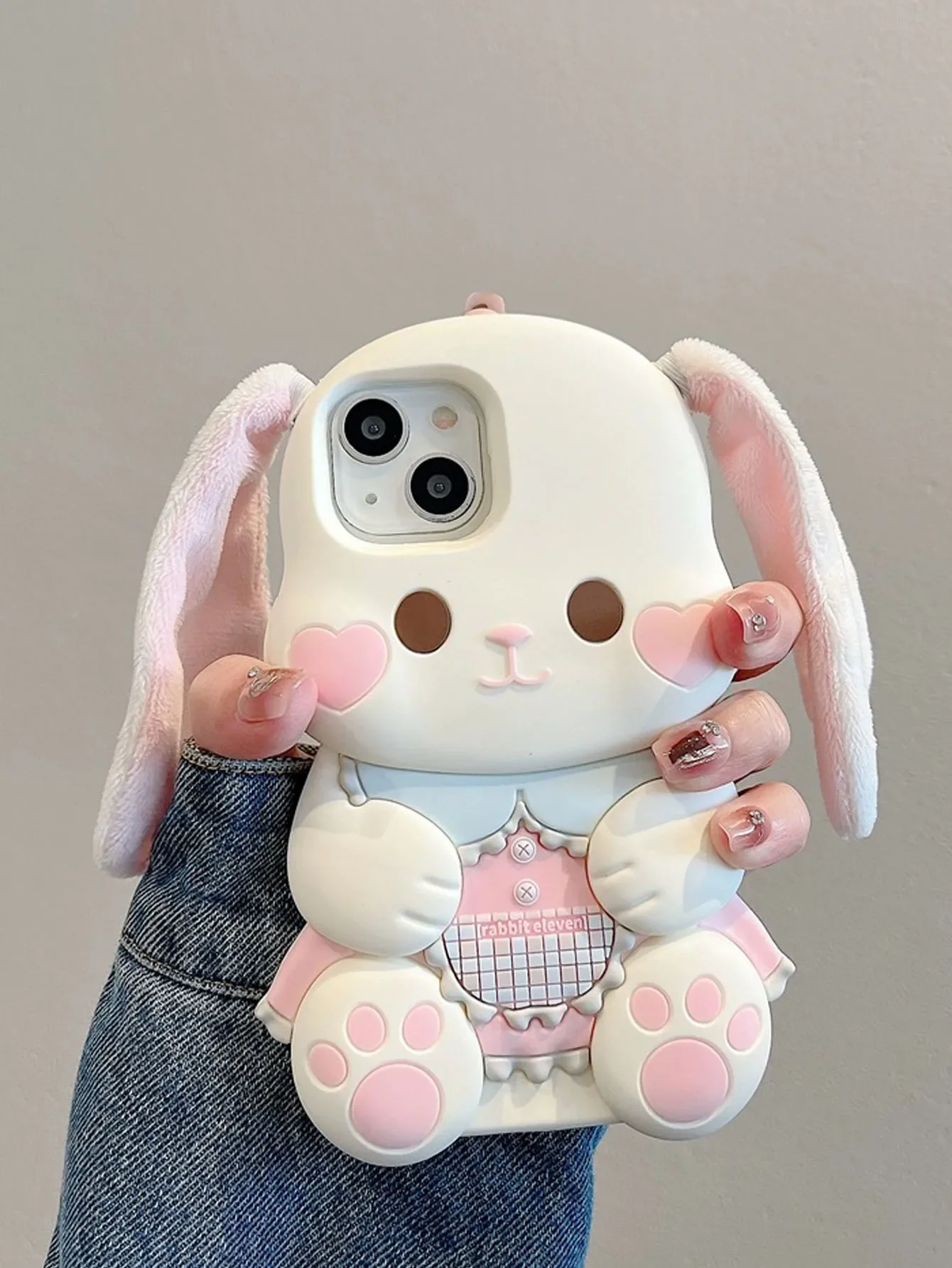 Милый 3D плюшевый кролик с ушками, подходит для 16 15, iPhone 14 Pro Max 13 12, силиконовый мягкий чехол, защитный чехол от падения 
Милый 3D плюшевый кролик с ушками, подходит для 16 15, iPhone 14 Pro Max 13 12, силиконовый мягкий чехол, защитный чехол от падения