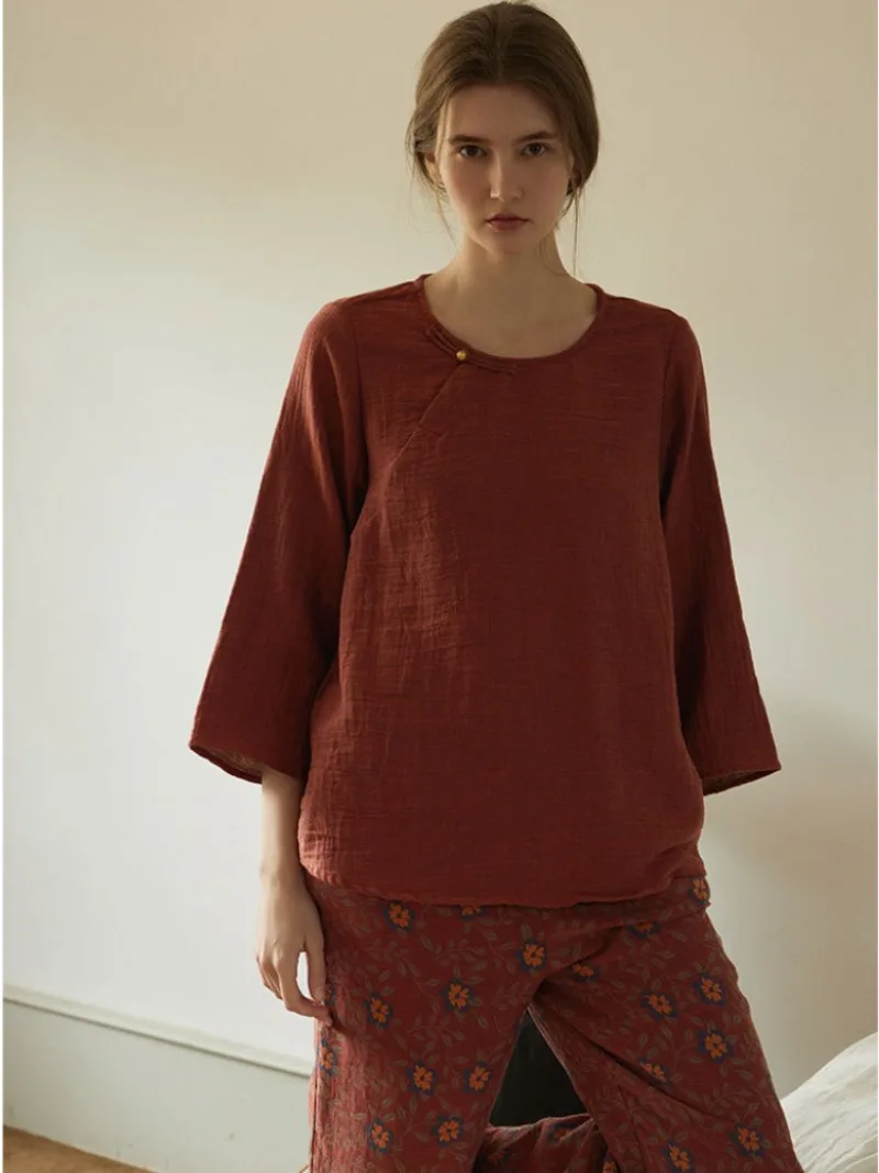 100% Cotton Double Gauze Casual Loungewear Women Long Sleeve Tops Floral Sleeping Pants Pajamas Retro Chinese Style Nightwear
100% Cotton Double Gauze Casual Loungewear Women Long Sleeve Tops Floral Sleeping Pants Pajamas Retro Chinese Style Nightwear