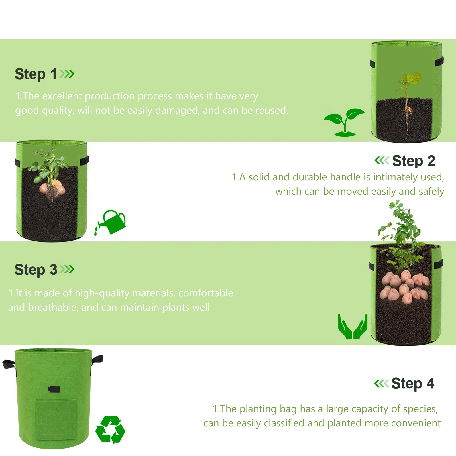 2 Pcs Plants Grow Bag Vegetable Planting Pouch Non Woven Fabric Flowerpot Green Home
2 Pcs Plants Grow Bag Vegetable Planting Pouch Non Woven Fabric Flowerpot Green Home