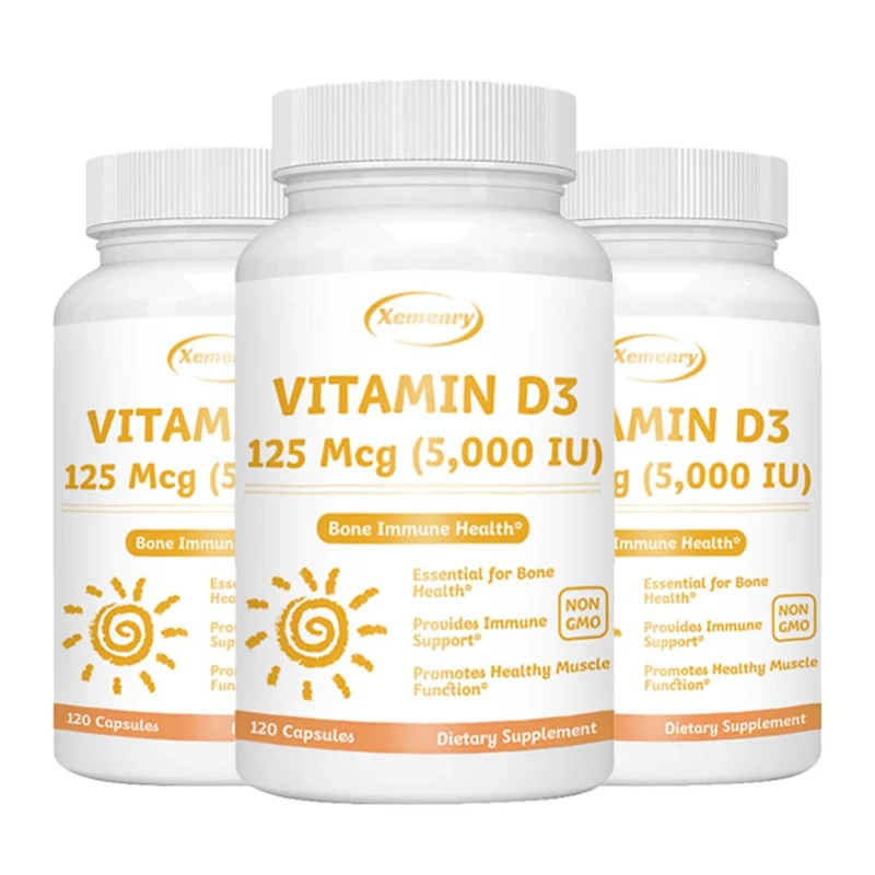 Vitamin D3 5000IU Capsules - Promote Calcium Absorption, Bone and Joint Health, and Improve Immunity, Non-GMO
Vitamin D3 5000IU Capsules - Promote Calcium Absorption, Bone and Joint Health, and Improve Immunity, Non-GMO