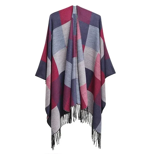 Imitation Cashmere Women Spring Autumn Double sided Plaid Split Shawl Warm tassels Street Poncho Lady Capes Red Cloaks
Imitation Cashmere Women Spring Autumn Double sided Plaid Split Shawl Warm tassels Street Poncho Lady Capes Red Cloaks