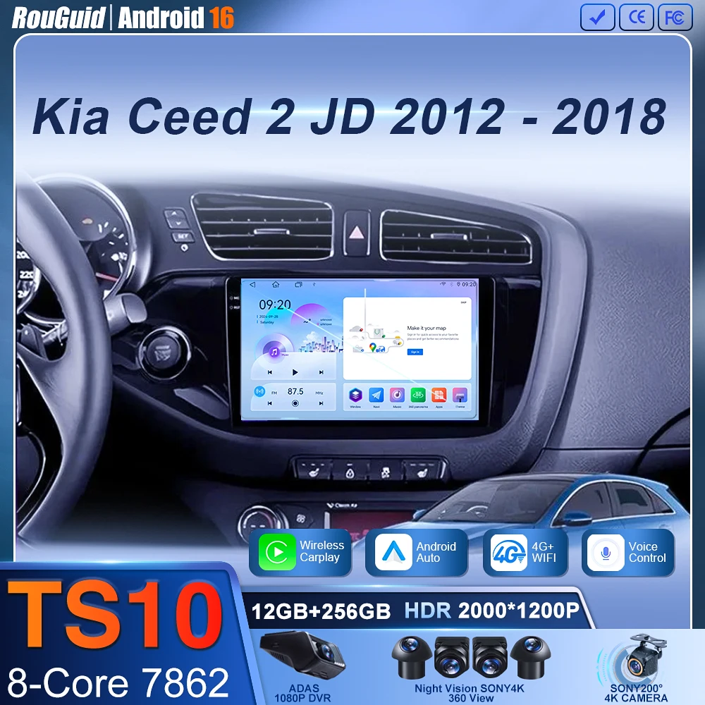 Android 16 Auto Carplay For Kia CEED 2 JD 2012 - 2018 Car Radio Stereo DSP Stereo QLED Screen Multimidia Player GPS Navi Bluetoo
Android 16 Auto Carplay For Kia CEED 2 JD 2012 - 2018 Car Radio Stereo DSP Stereo QLED Screen Multimidia Player GPS Navi Bluetoo