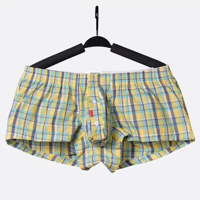 Мужские хлопковые боксеры со средней посадкой, в клетку, на пуговицах, свободного кроя, для дома и повседневной носки, для студентов колледжей
Мужские хлопковые боксеры со средней посадкой, в клетку, на пуговицах, свободного кроя, для дома и повседневной носки, для студентов колледжей