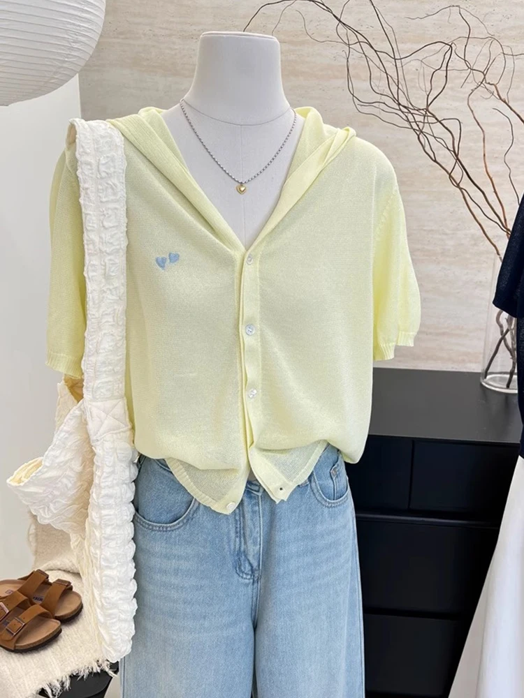 Design Sensation Slim Fit ort Sve Вязаный кардиган из ледяного шелка со шляпой Летний тонкий рукав Универсальная основа irt Женский топ
Design Sensation Slim Fit ort Sve Вязаный кардиган из ледяного шелка со шляпой Летний тонкий рукав Универсальная основа irt Женский топ